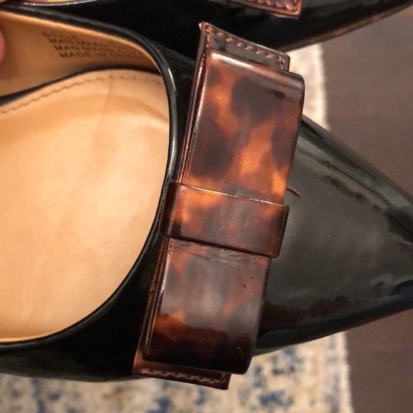 JCrew Patent Vegan Leather Bow Flats - Picture 7 of 9